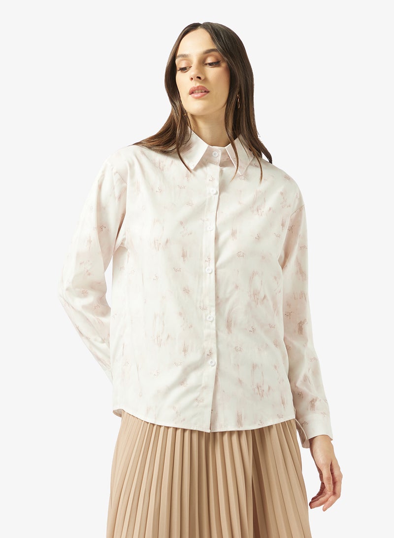 ELLA Printed Button Down Shirt - Image 1